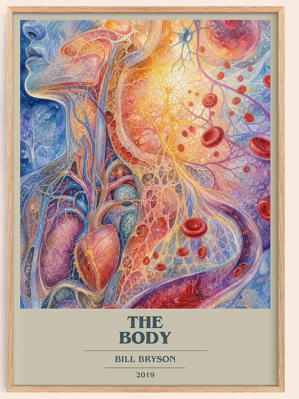 The Body book cover book poster by Bill Bryson – framed literary art print