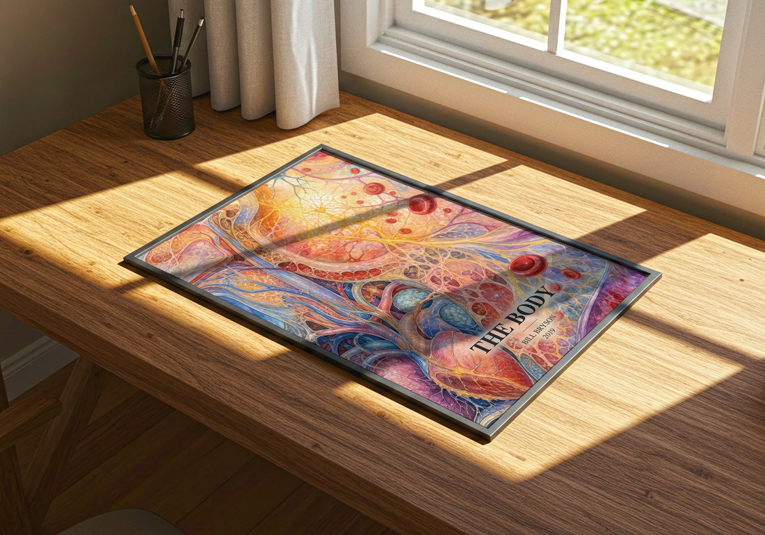 The Body watercolour book poster framed on wall – non fiction wall art