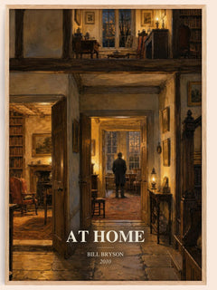 At Home watercolour book poster by Bill Bryson – framed literary art print