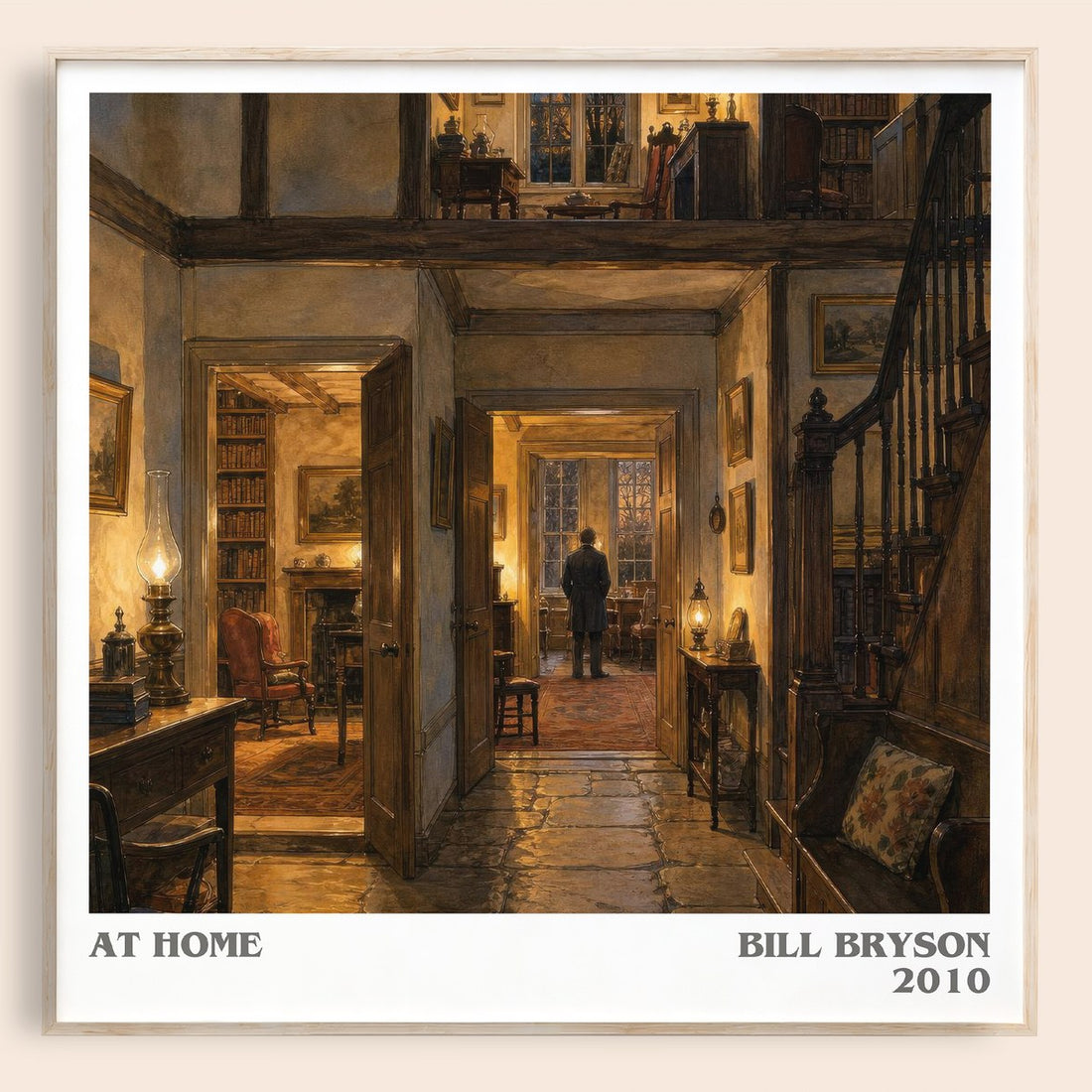 At Home literary book poster by Bill Bryson – framed literary art print