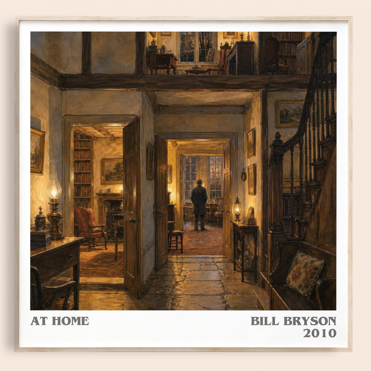 At Home literary book poster by Bill Bryson – framed literary art print