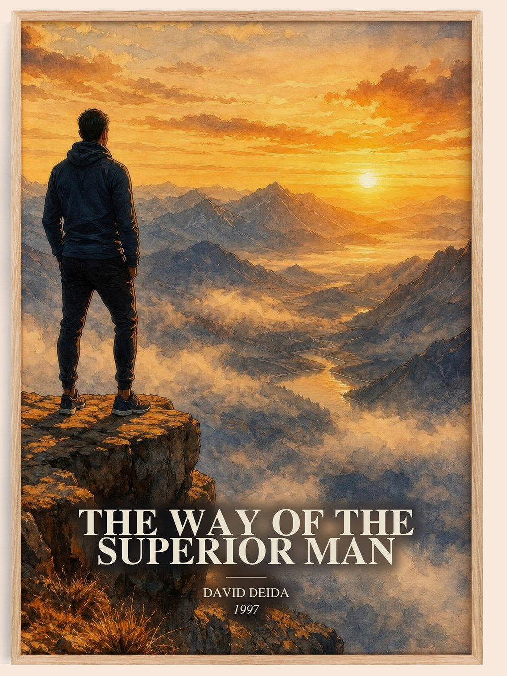 The way of the superior man watercolour book poster by David Deida – framed literary art print