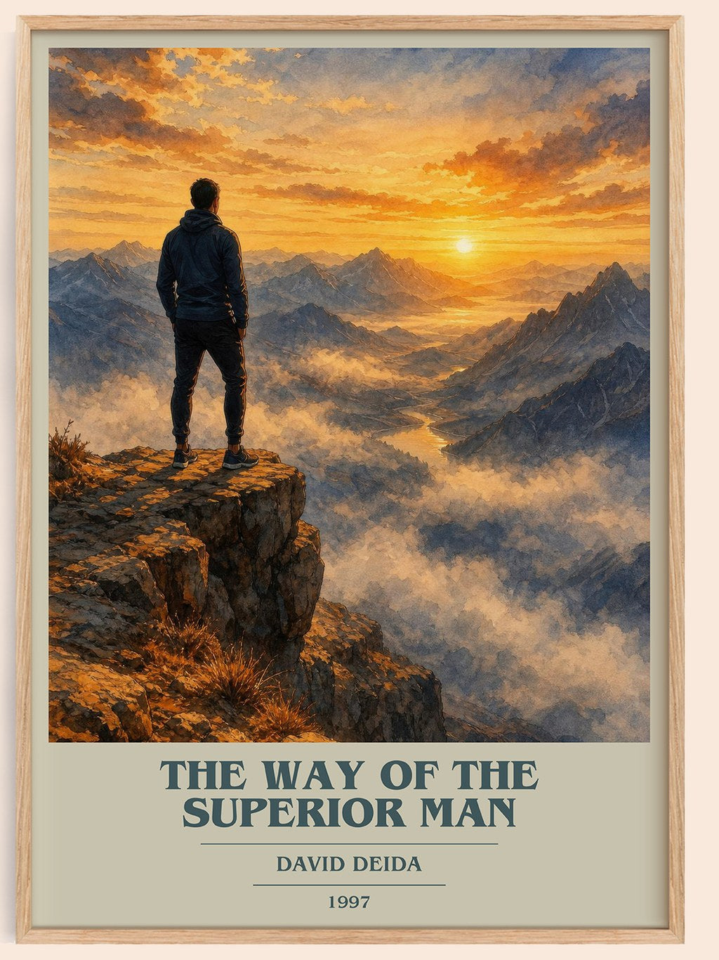 The way of the superior man book cover book poster by David Deida – framed literary art print