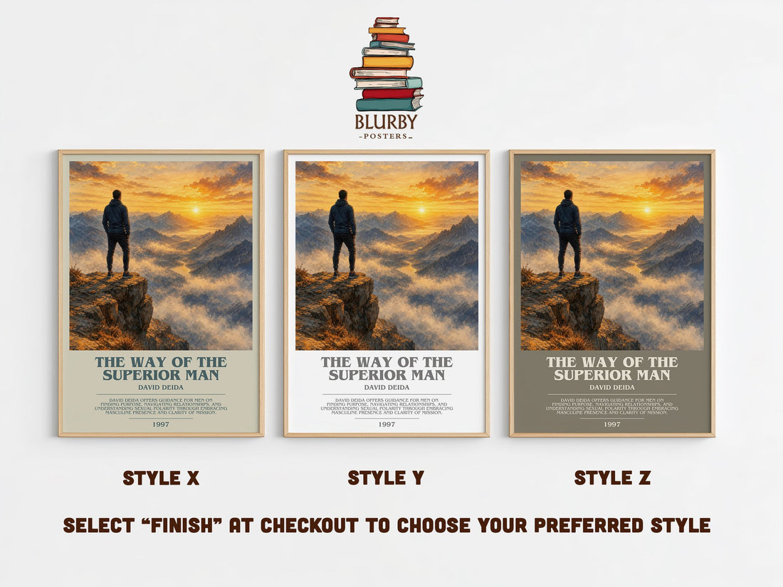 The way of the superior man bookish print in frame leaning in hallway – non fiction wall art (mockup)