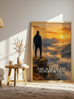 The way of the superior man watercolour print in frame leaning in hallway – non fiction wall art