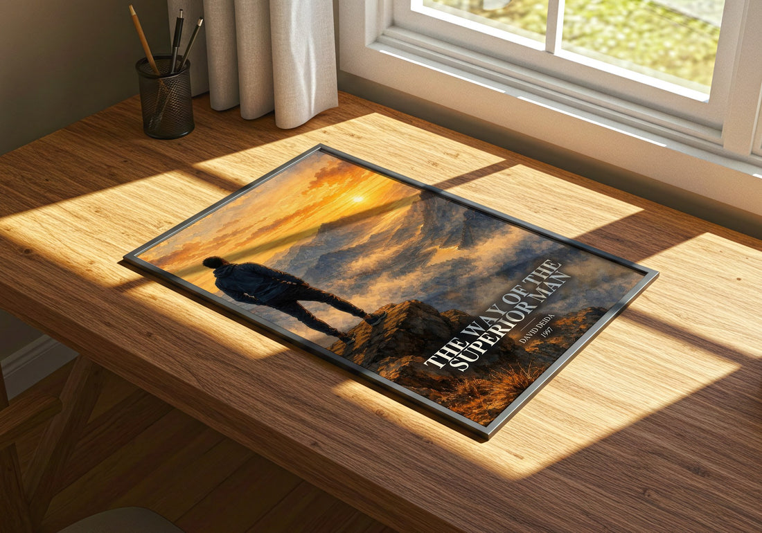 The way of the superior man watercolour book poster framed on wall – non fiction wall art