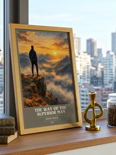 The way of the superior man book cover print framed by window – literary home decor