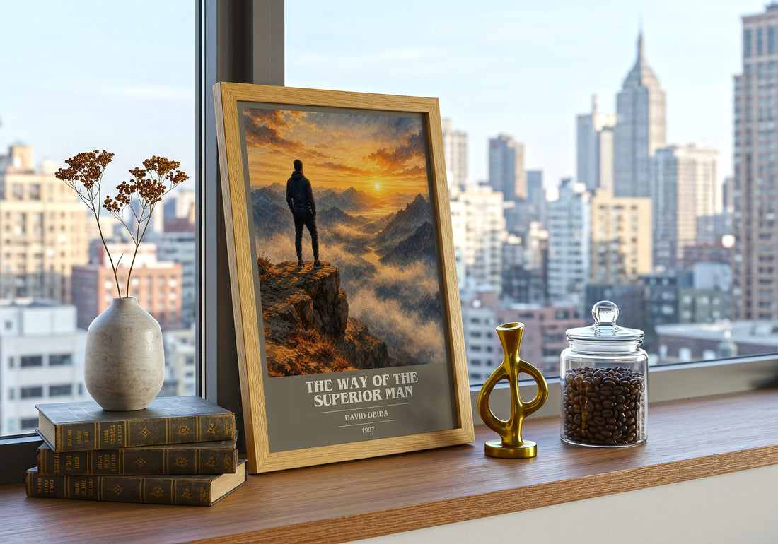 The way of the superior man book cover print framed by window – literary home decor