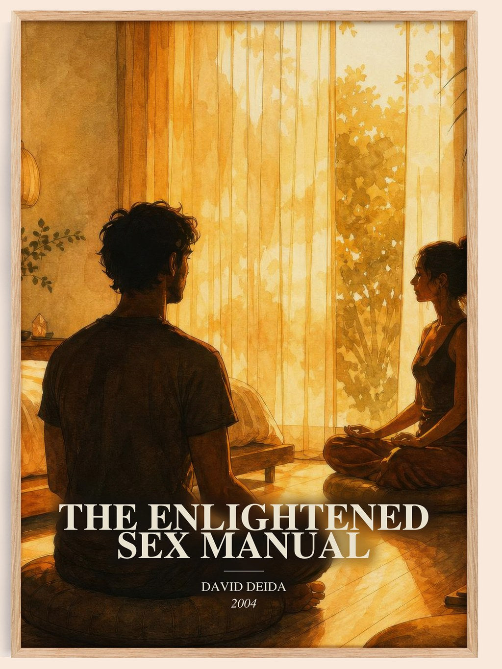 The Enlightened Sex Manual watercolour book poster by David Deida – framed literary art print