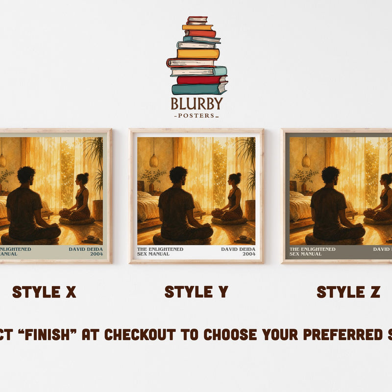 The Enlightened Sex Manual literary print in frame leaning in hallway – non fiction wall art