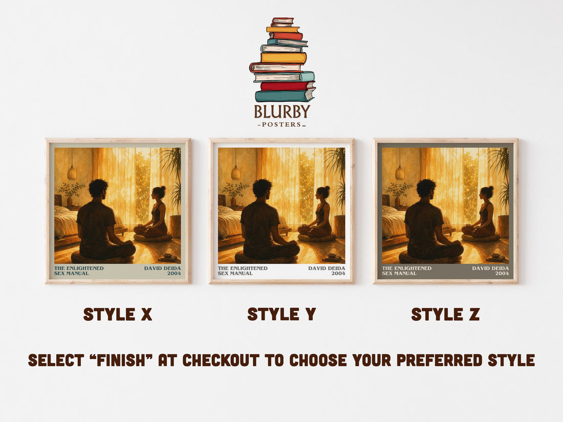 The Enlightened Sex Manual literary print in frame leaning in hallway – non fiction wall art (mockup)