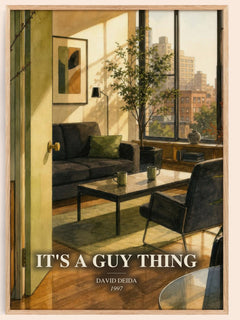 It's a guy thing watercolour book poster by David Deida – framed literary art print