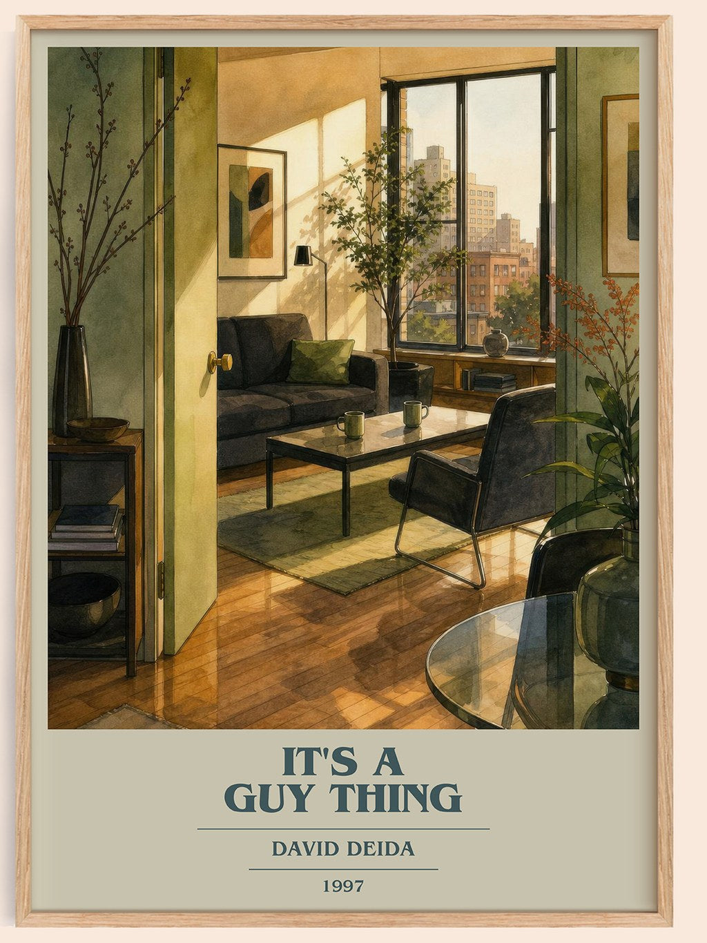 It's a guy thing book cover book poster by David Deida – framed literary art print