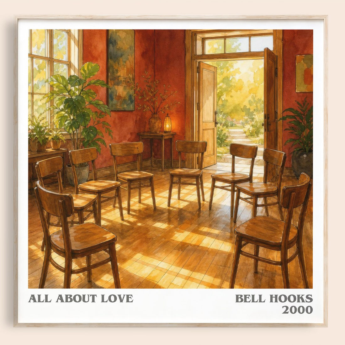 All About Love literary book poster by Bell Hooks – framed literary art print