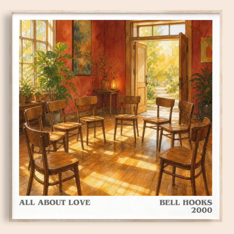 All About Love literary book poster by Bell Hooks – framed literary art print