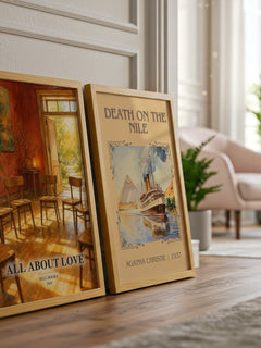 All About Love watercolour print framed by window – literary home decor