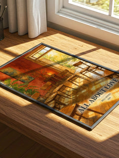 All About Love watercolour book poster framed on wall – non fiction wall art