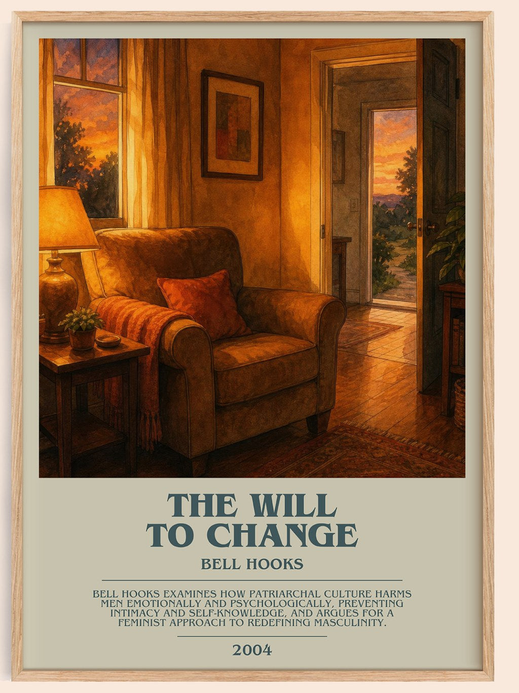 The will to change bookish book poster by Bell Hooks – framed literary art print