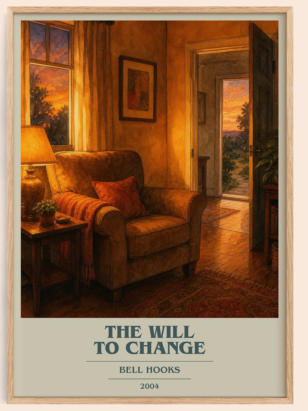 The will to change book cover book poster by Bell Hooks – framed literary art print