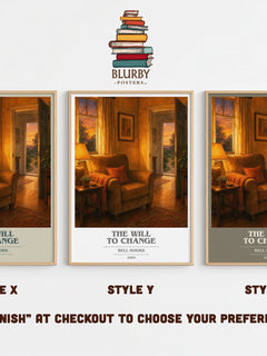 The will to change book cover print in frame leaning in hallway – non fiction wall art