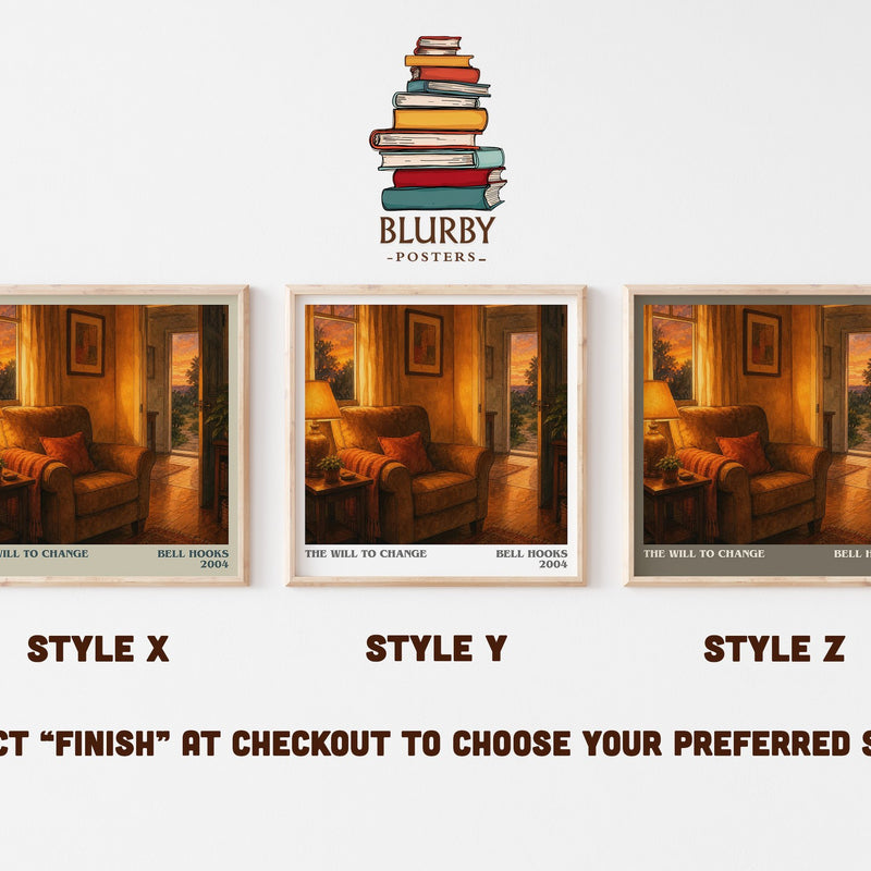 The will to change literary print in frame leaning in hallway – non fiction wall art