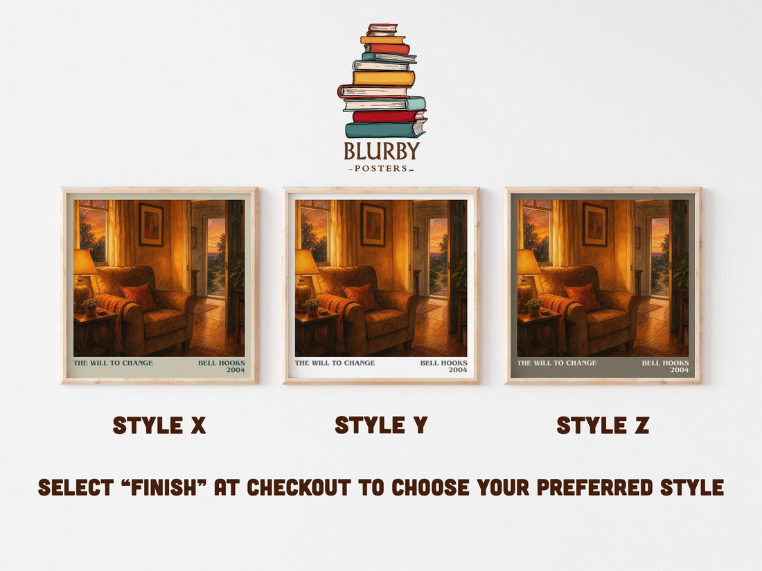 The will to change literary print in frame leaning in hallway – non fiction wall art (mockup)