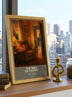The will to change book cover print framed by window – literary home decor