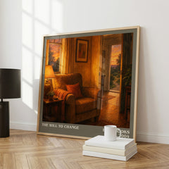 The will to change literary print framed by window – literary home decor
