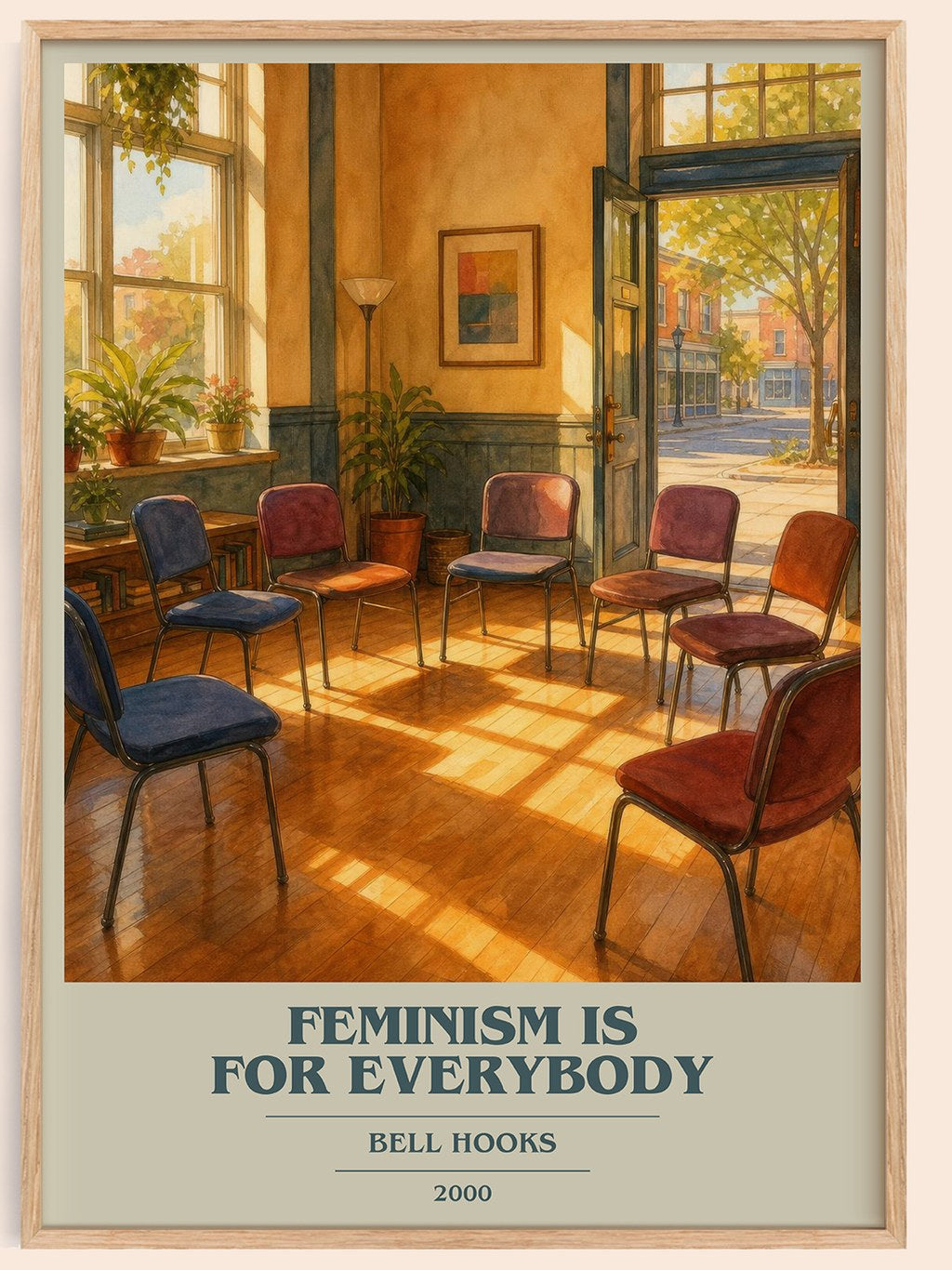 Feminism Is for Everybody book cover book poster by Bell Hooks – framed literary art print
