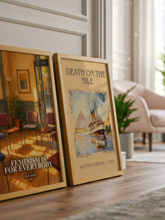 Feminism Is for Everybody watercolour print framed by window – literary home decor