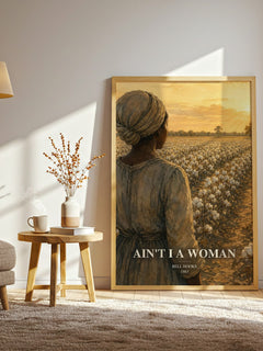 Ain't I a Woman watercolour print in frame leaning in hallway – non fiction wall art