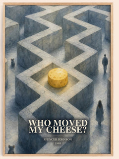 Who Moved My Cheese? watercolour book poster by Spencer Johnson – framed literary art print
