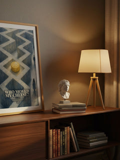Who Moved My Cheese? watercolour print on bookshelf – Spencer Johnson fan gift