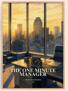 The one minute manager watercolour book poster by Spencer Johnson – framed literary art print