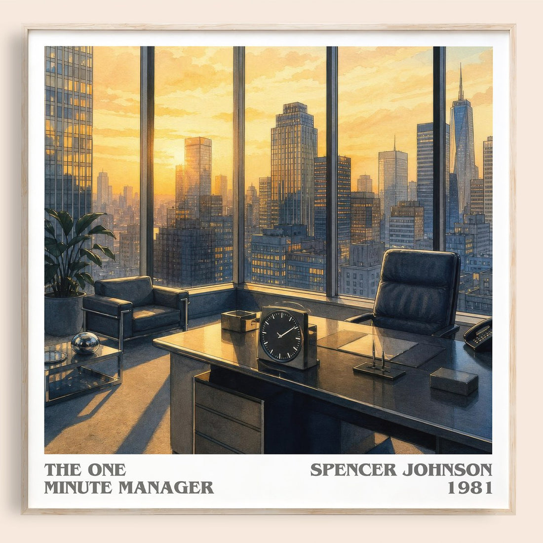 The one minute manager literary book poster by Spencer Johnson – framed literary art print