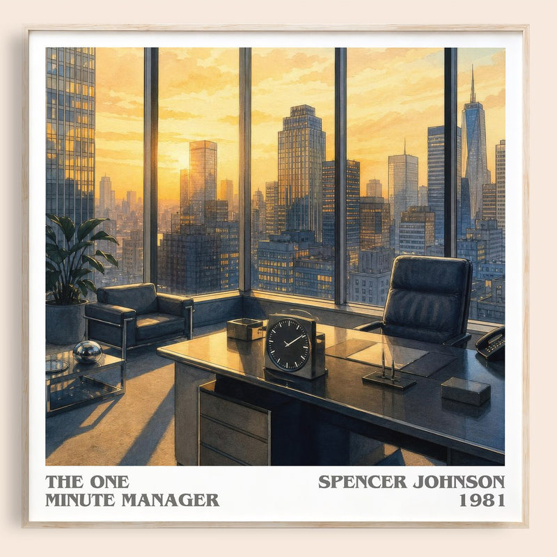 The one minute manager literary book poster by Spencer Johnson – framed literary art print