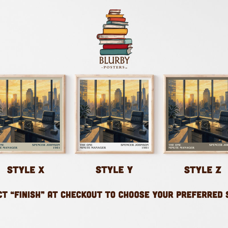The one minute manager literary print in frame leaning in hallway – non fiction wall art