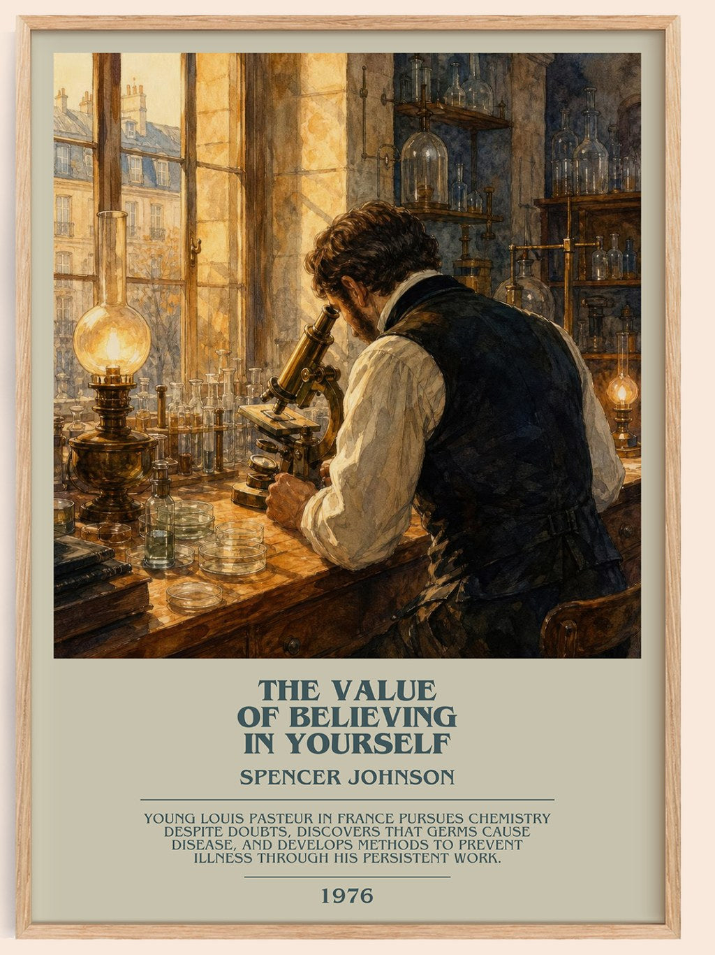The Value of Believing in Yourself bookish book poster by Spencer Johnson – framed literary art print