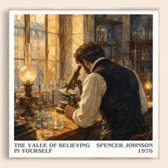 The Value of Believing in Yourself literary book poster by Spencer Johnson – framed literary art print