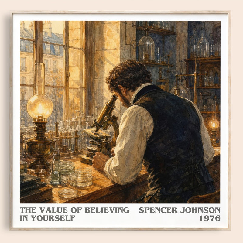The Value of Believing in Yourself literary book poster by Spencer Johnson – framed literary art print