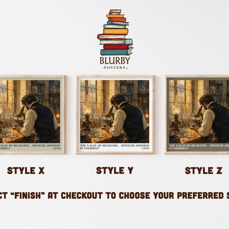 The Value of Believing in Yourself literary print in frame leaning in hallway – childrens wall art