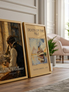 The Value of Believing in Yourself watercolour print framed by window – literary home decor