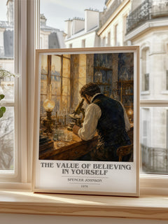 The Value of Believing in Yourself book cover poster colour and style options – Spencer Johnson book art