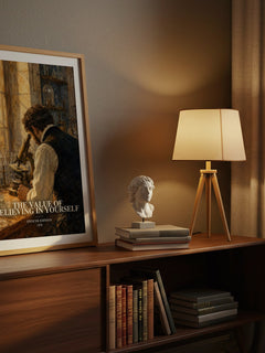 The Value of Believing in Yourself watercolour print on bookshelf – Spencer Johnson fan gift