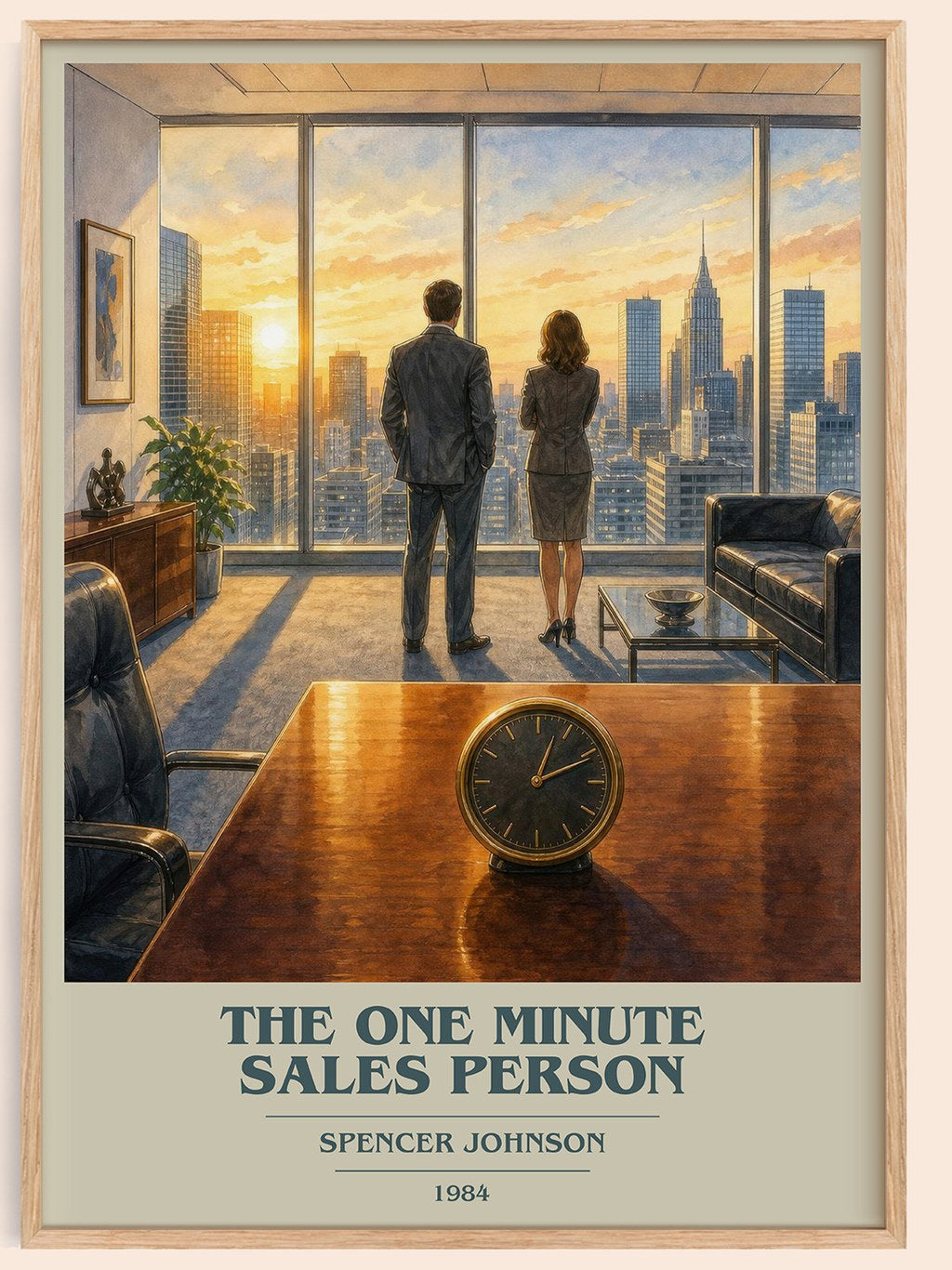 The one minute sales person book cover book poster by Spencer Johnson – framed literary art print
