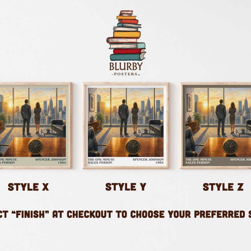 The one minute sales person literary print in frame leaning in hallway – non fiction wall art