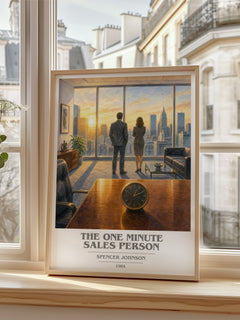The one minute sales person book cover poster colour and style options – Spencer Johnson book art