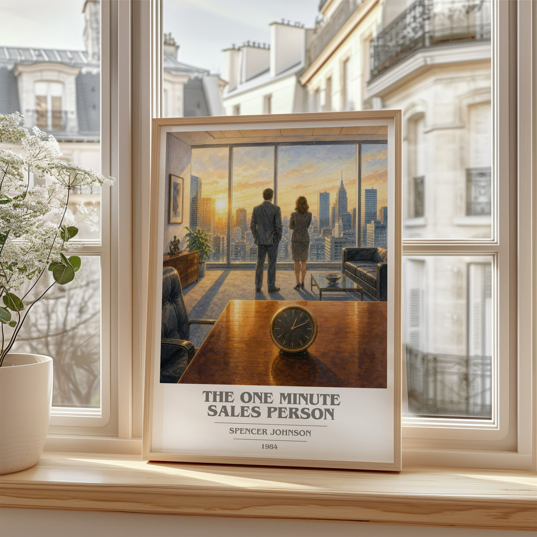 The one minute sales person book cover poster colour and style options – Spencer Johnson book art