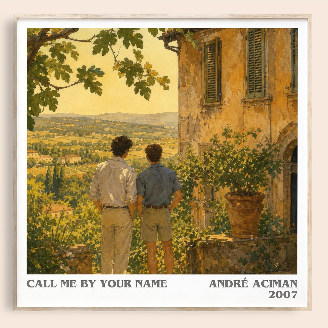 Call Me by Your Name literary book poster by André Aciman – framed literary art print