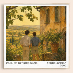 Call Me by Your Name literary book poster by André Aciman – framed literary art print